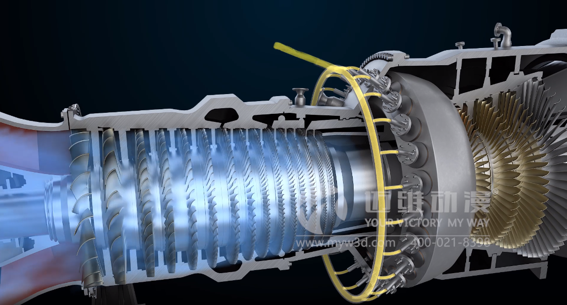 當燃氣輪機三維動畫葉輪轉動時，它所展現(xiàn)的營銷價值可想而知！(圖3)