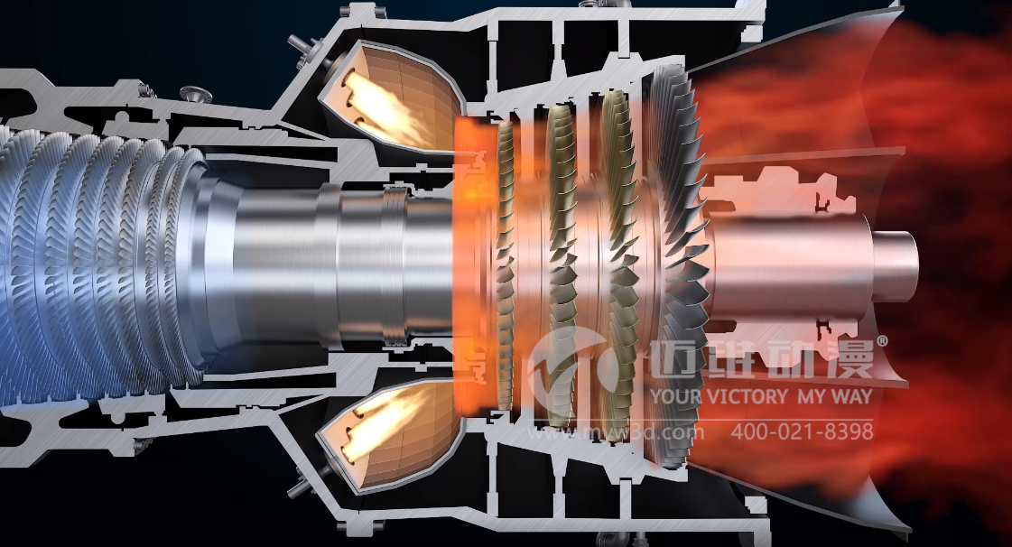 當燃氣輪機三維動畫葉輪轉動時，它所展現(xiàn)的營銷價值可想而知！(圖4)