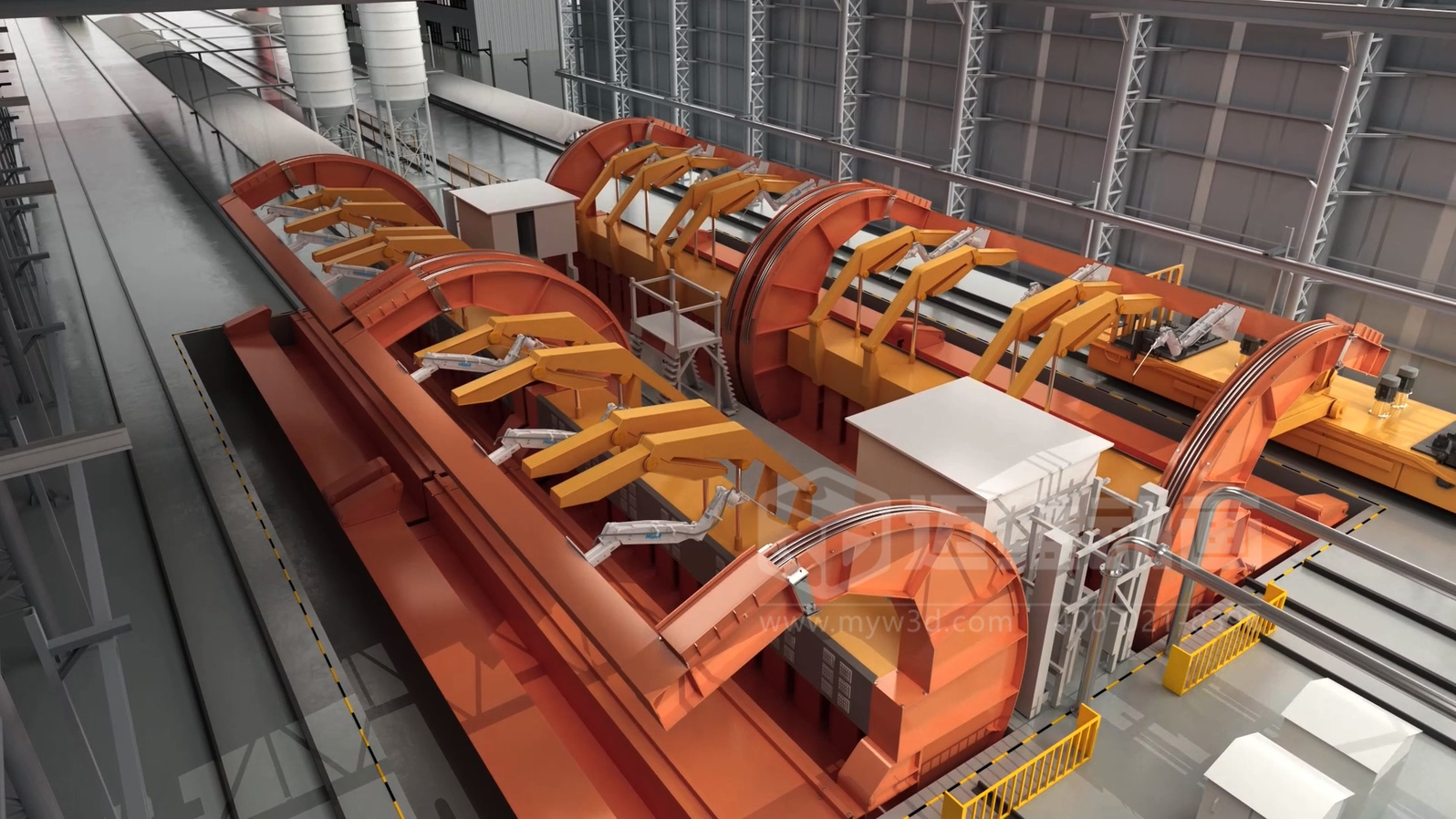 智慧工廠工藝流程展示如何做到直觀易懂？工業(yè)3D動畫制作實景還原火車廂余料自動化清洗全流程(圖1)